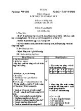 Kế hoạch dạy học lớp 1 - Tuần 6 đến 8 - Năm học 2016-2017